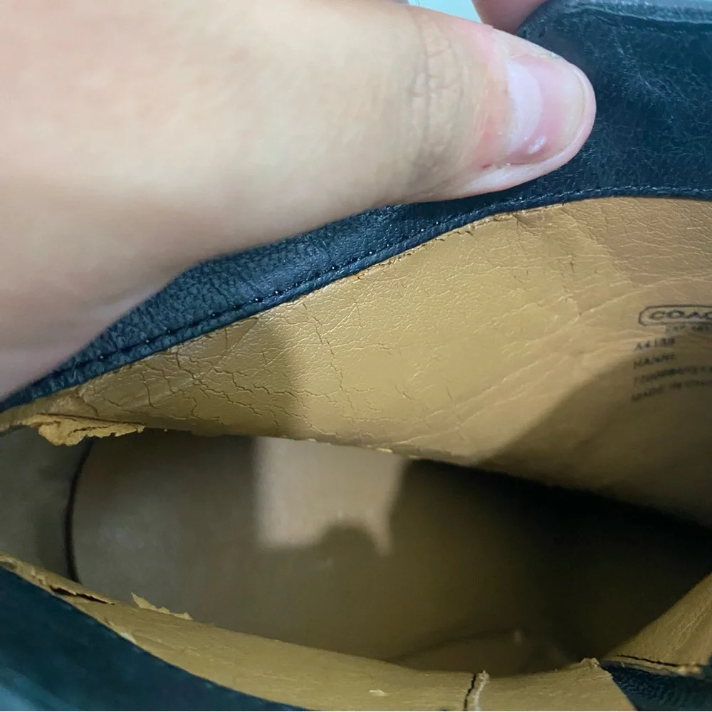 Coach‎ Hanni Leather Black Booties Heeled Sz 10 Read Description Please - Picture 12 of 15